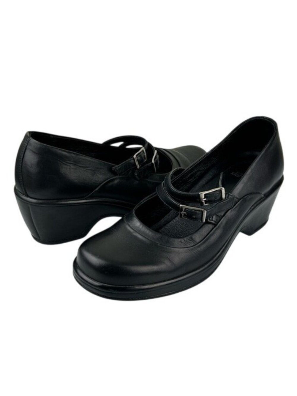 Dansko Women's Black Double-Strap Mary Jane Heels Sz 39